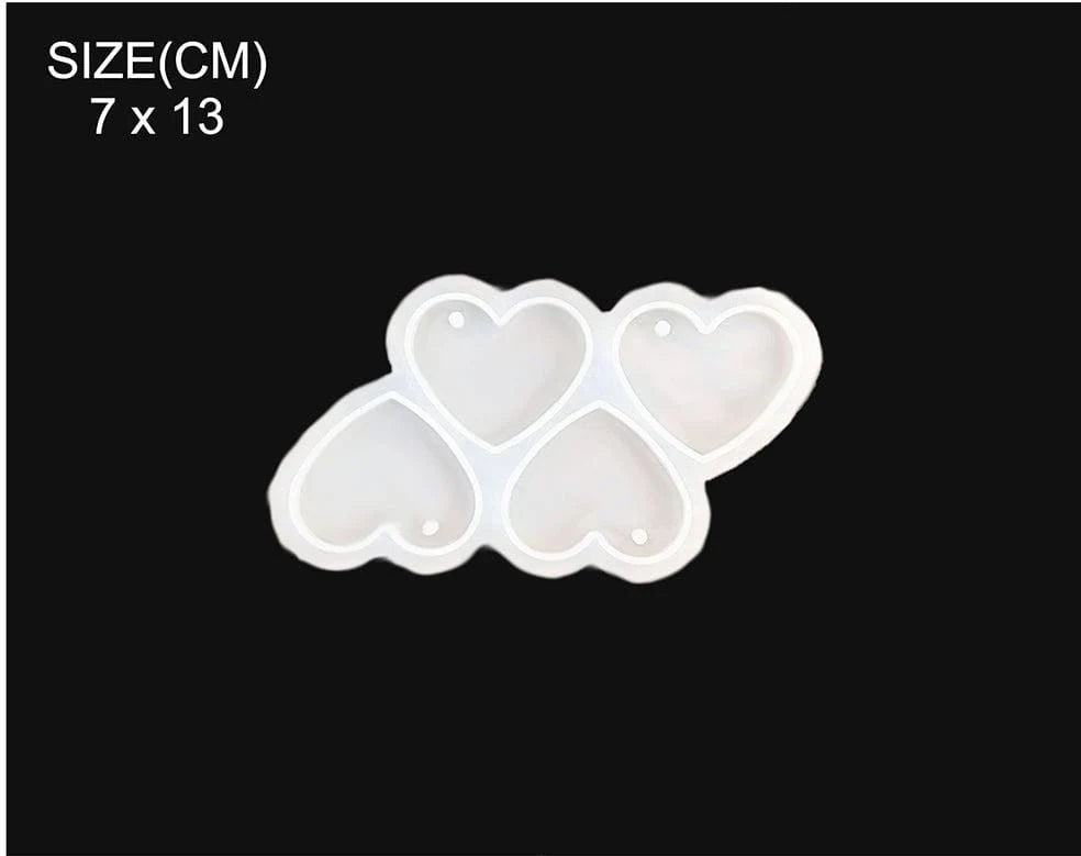 4-in-1 Heart Keychain & Pendant Resin Mould