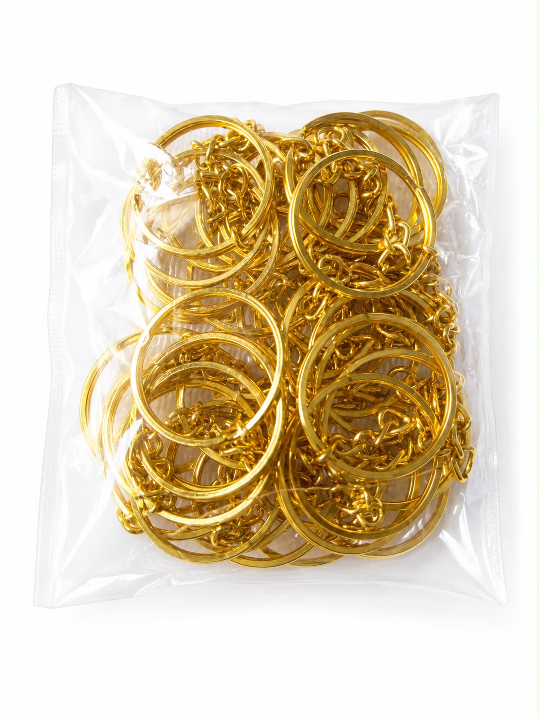 Gold Keychain Ring with Connector