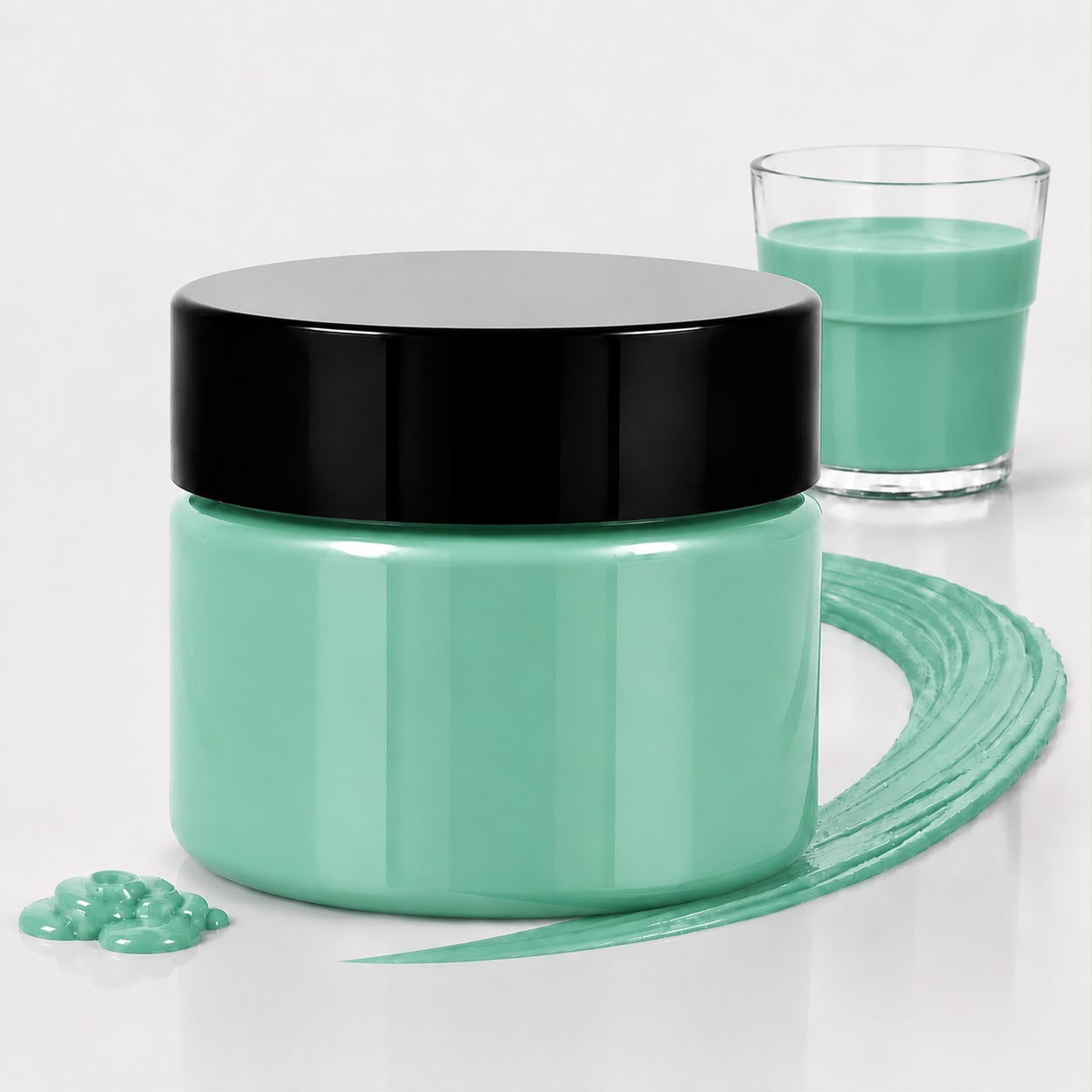 Jade green opaque pigment